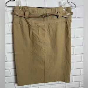 RAINBOW Tan Belted  stretchy Women's Skirt/size M
